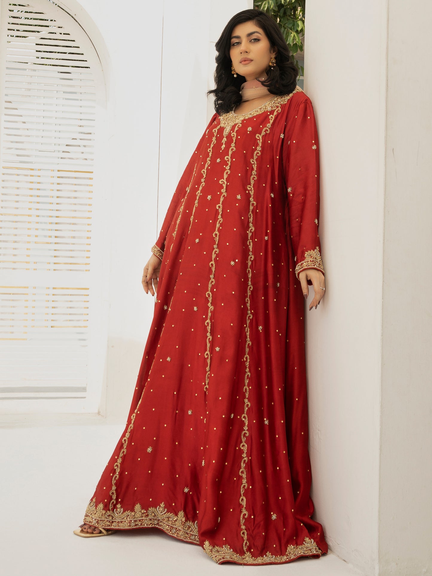 3 Piece Hand Embellished Maxi Suit