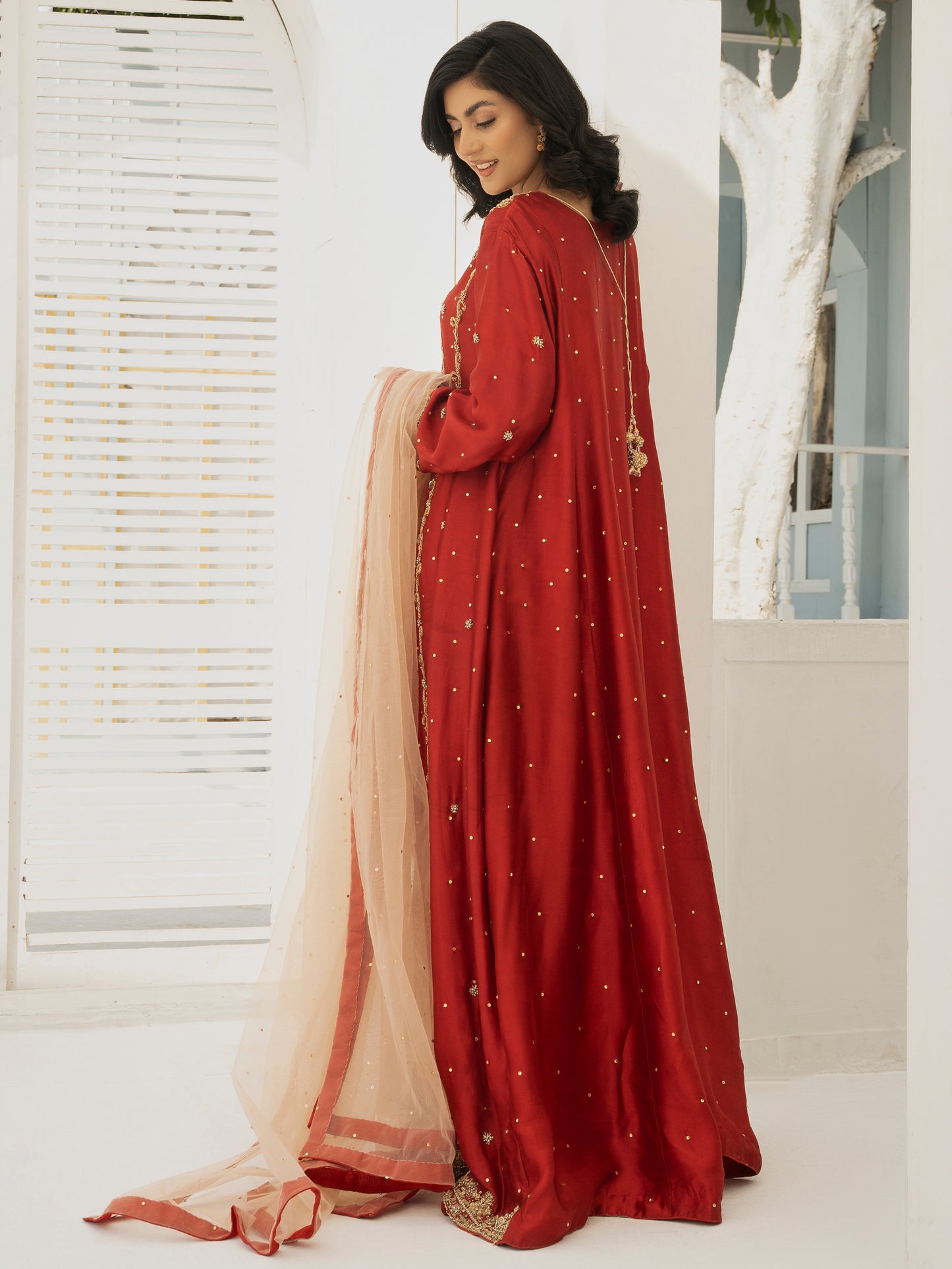 3 Piece Hand Embellished Maxi Suit